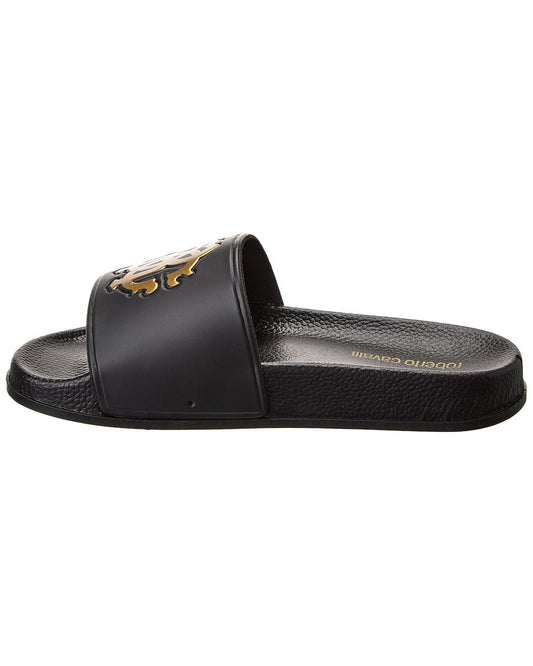 Roberto Cavalli Unisex Sandal Pool Slide - Black & Gold