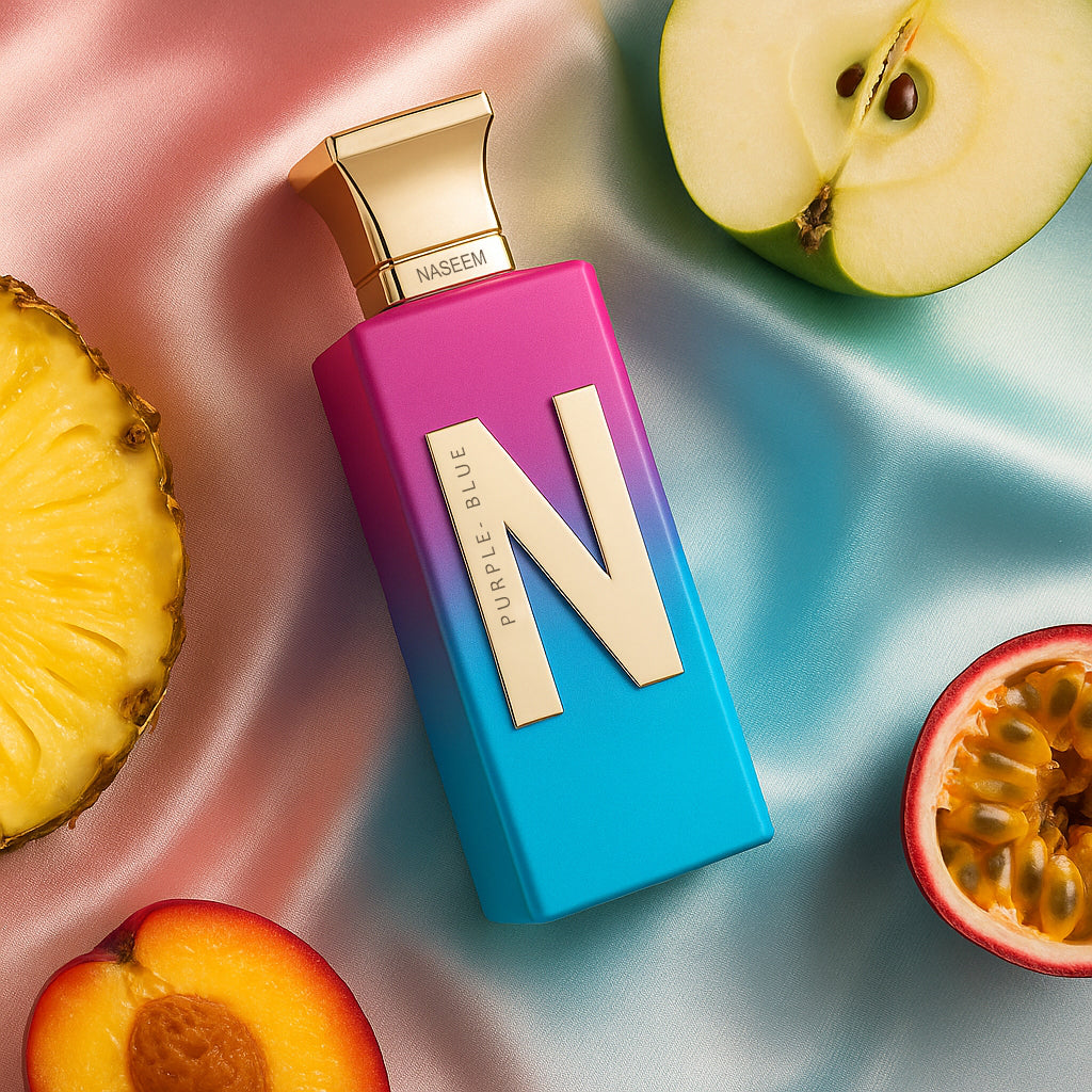 Naseem - Purple Blue Aqua Perfume 75ml - For Her - Alcohol Free