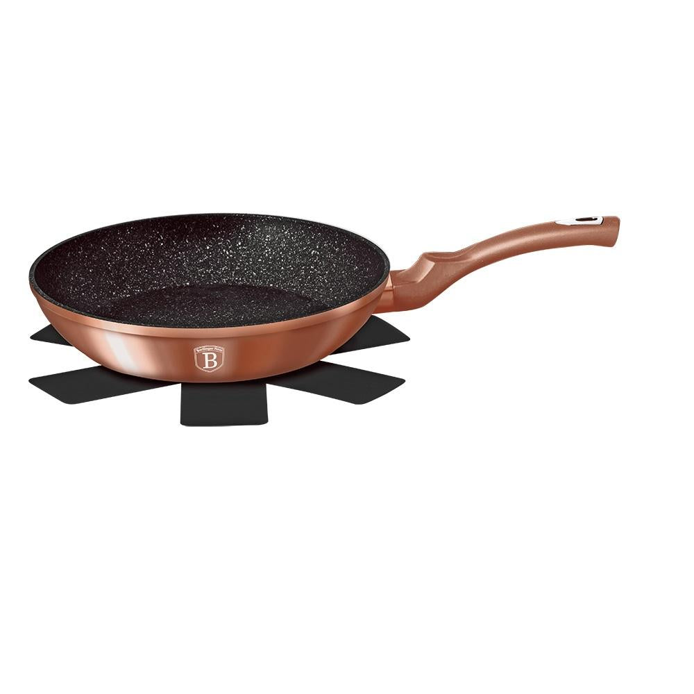 Berlinger Haus 28cm Marble Coating Fry Pan - Rose Gold Metallic Line