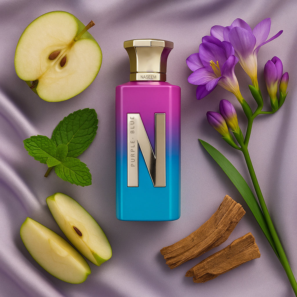Naseem - Purple Blue Aqua Perfume 75ml - For Her - Alcohol Free
