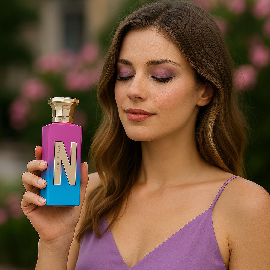 Naseem - Purple Blue Aqua Perfume 75ml - For Her - Alcohol Free