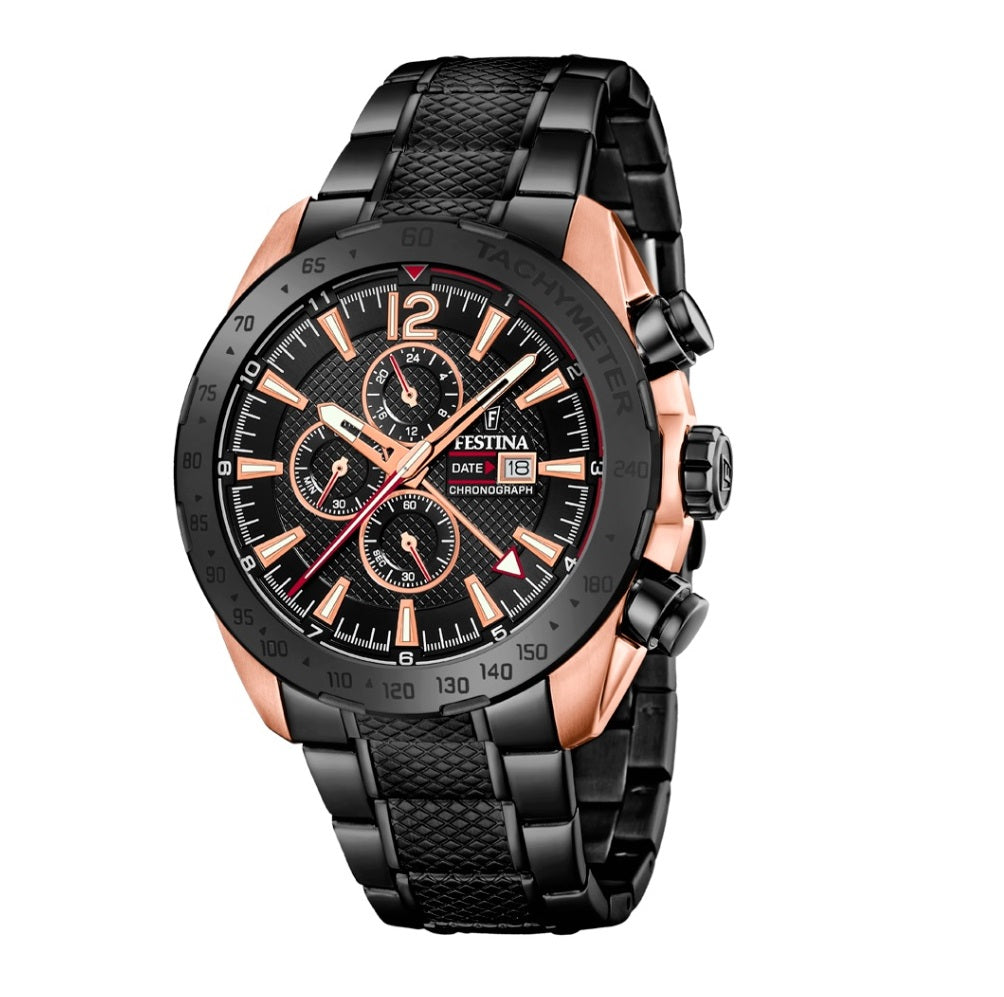 Festina Prestige Analogue Men's Wrist Watch - Black-Gold F20481/1