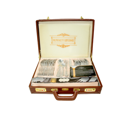 Royalty Line 72 Piece Mirror Finish Cutlery Set - Old Dutch Silver (s1)