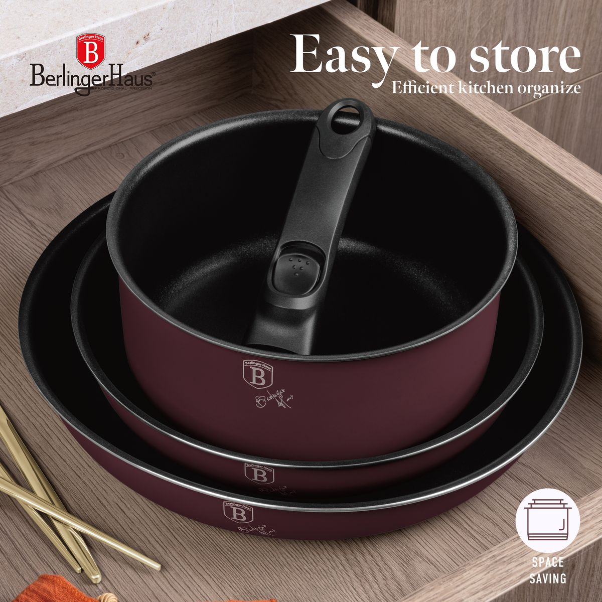 Berlinger Haus 10-Piece Titan Pro Non Stick Coating Oven Safe Cookware Set - Leonardo