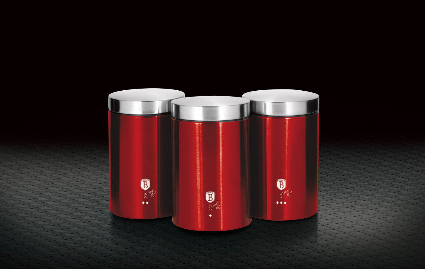 Berlinger Haus 3-Pieces Canister Set - Burgundy Metallic