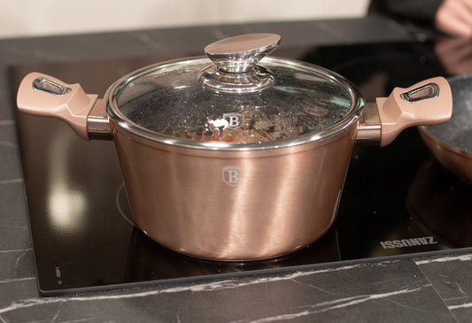 Berlinger Haus 11-Piece Marble Coating Cookware Set - Rose Gold Metallic Line