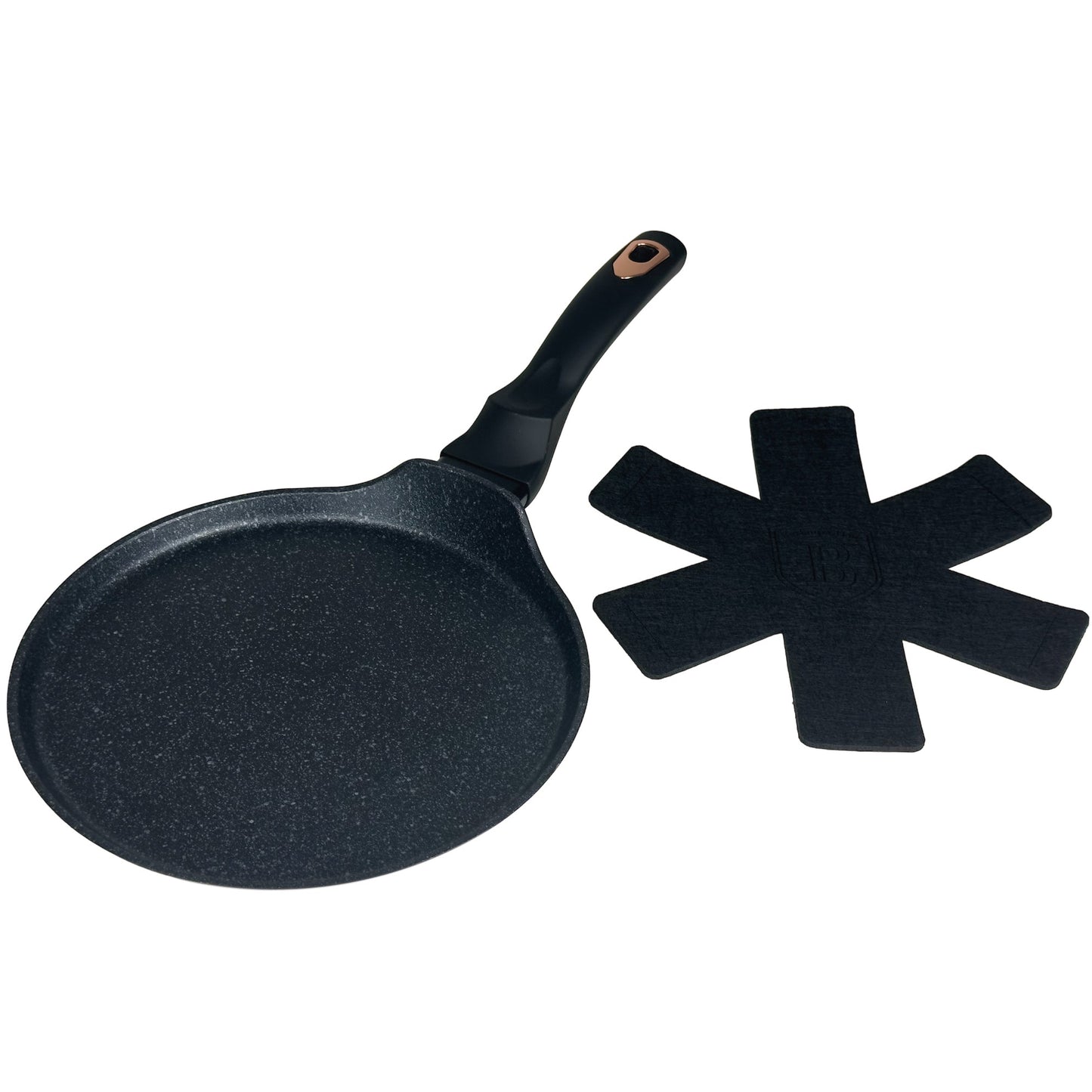 Berlinger Haus 25cm Marble Coating Non-Stick Pancake Pan – Black Rose Collection