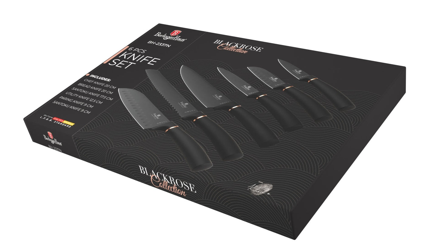 Berlinger Haus 6-Piece Knife Set - Black Rose