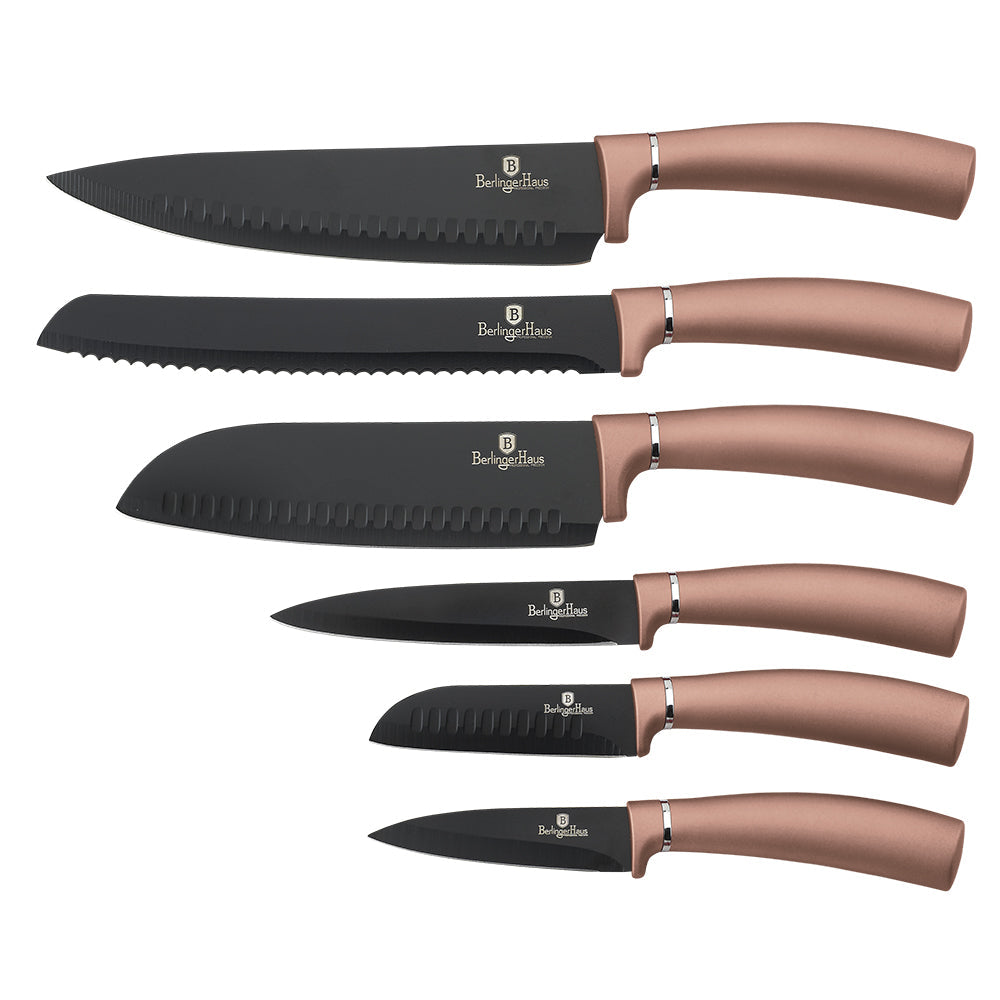 Berlinger Haus 6-Piece Stainless Steel Knife Set – Rose Gold