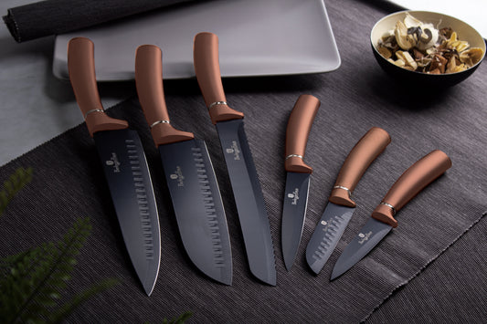 Berlinger Haus 6-Piece Stainless Steel Knife Set – Rose Gold