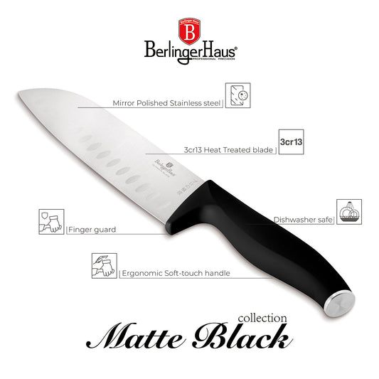Berlinger Haus 17.5cm Santoku Knife - Black Silver