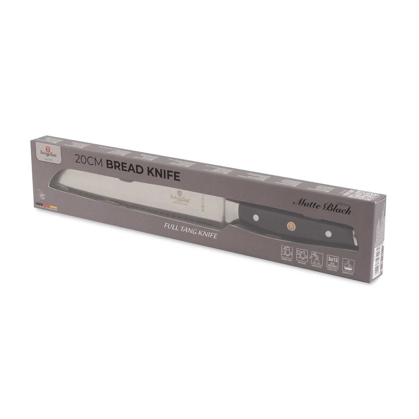 Berlinger Haus 20cm Bread Knife – Black-Silver
