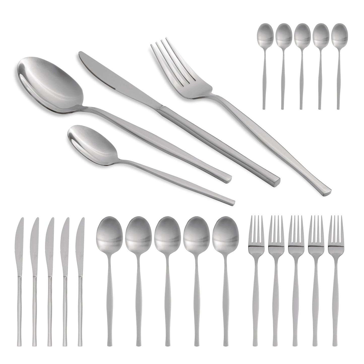 Berlinger Haus 24-Piece Stainless Steel Cutlery Set – Silver Mirror Polish