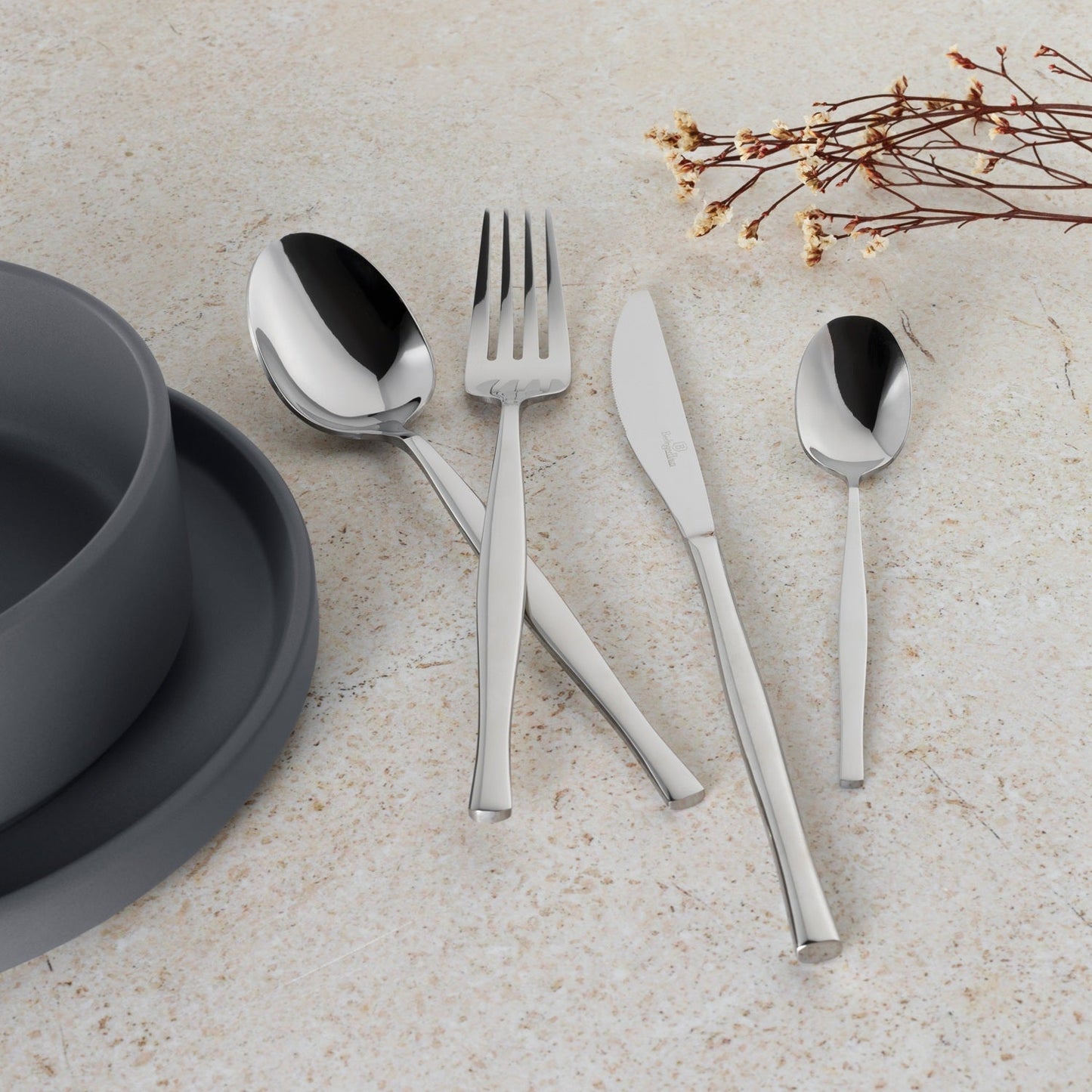 Berlinger Haus 24-Piece Stainless Steel Cutlery Set – Silver Mirror Polish