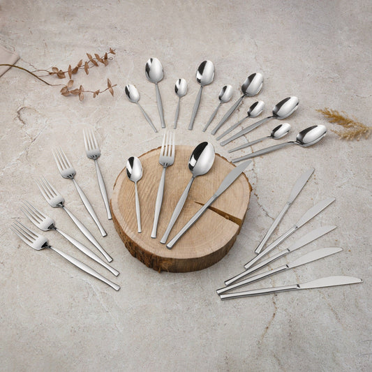 Berlinger Haus 24-Piece Stainless Steel Cutlery Set – Silver Mirror Polish