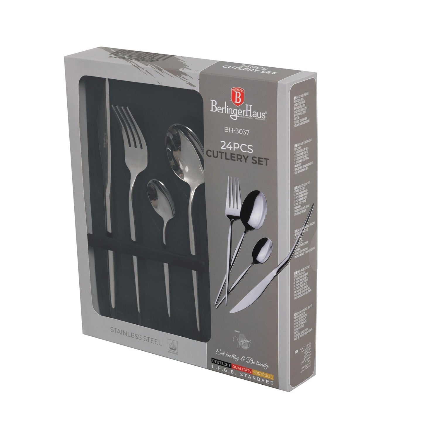 Berlinger Haus 24-Piece Stainless Steel Cutlery Set – Silver Mirror Polish