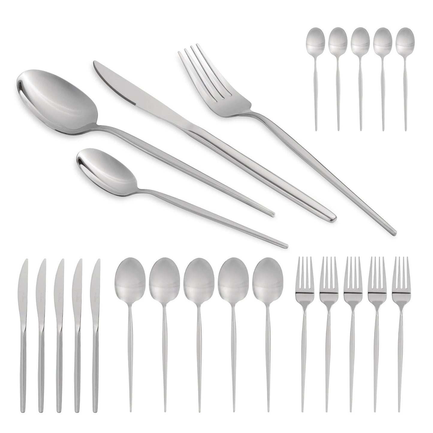 Berlinger Haus 24-Piece Stainless Steel Cutlery Set – Silver Mirror Polish