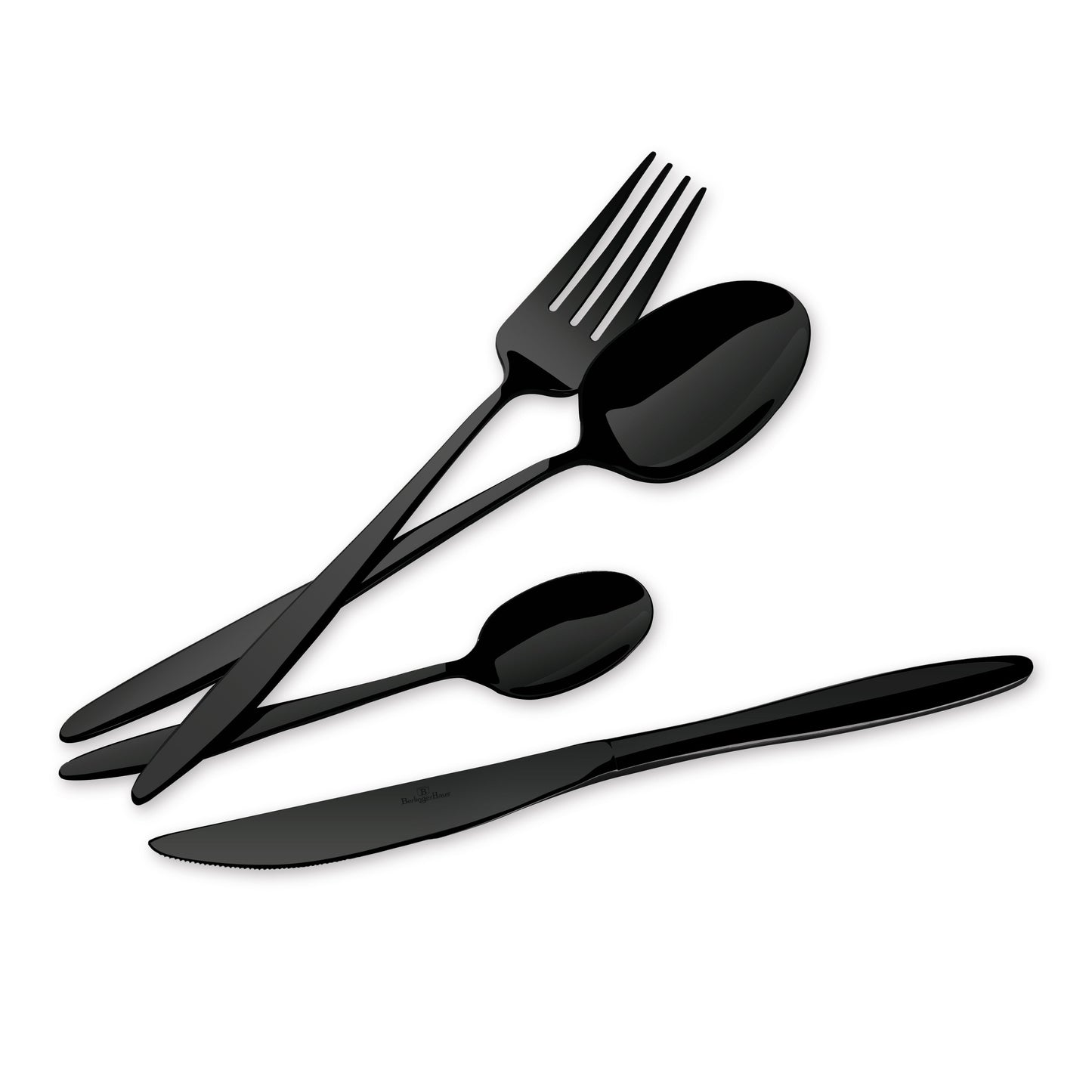 Berlinger Haus 24-Piece Stainless Steel Cutlery Set – Black Mirror