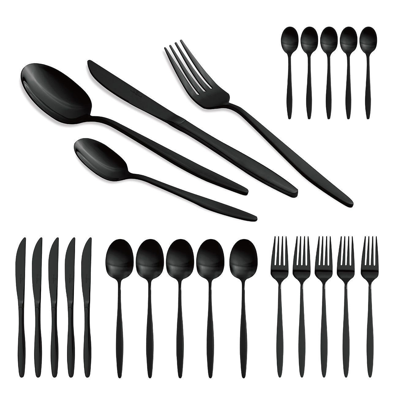 Berlinger Haus 24-Piece Stainless Steel Cutlery Set – Black Mirror