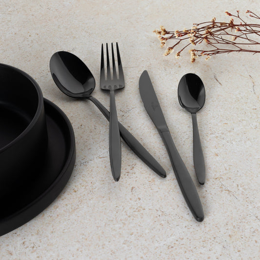 Berlinger Haus 24-Piece Stainless Steel Cutlery Set – Black Mirror