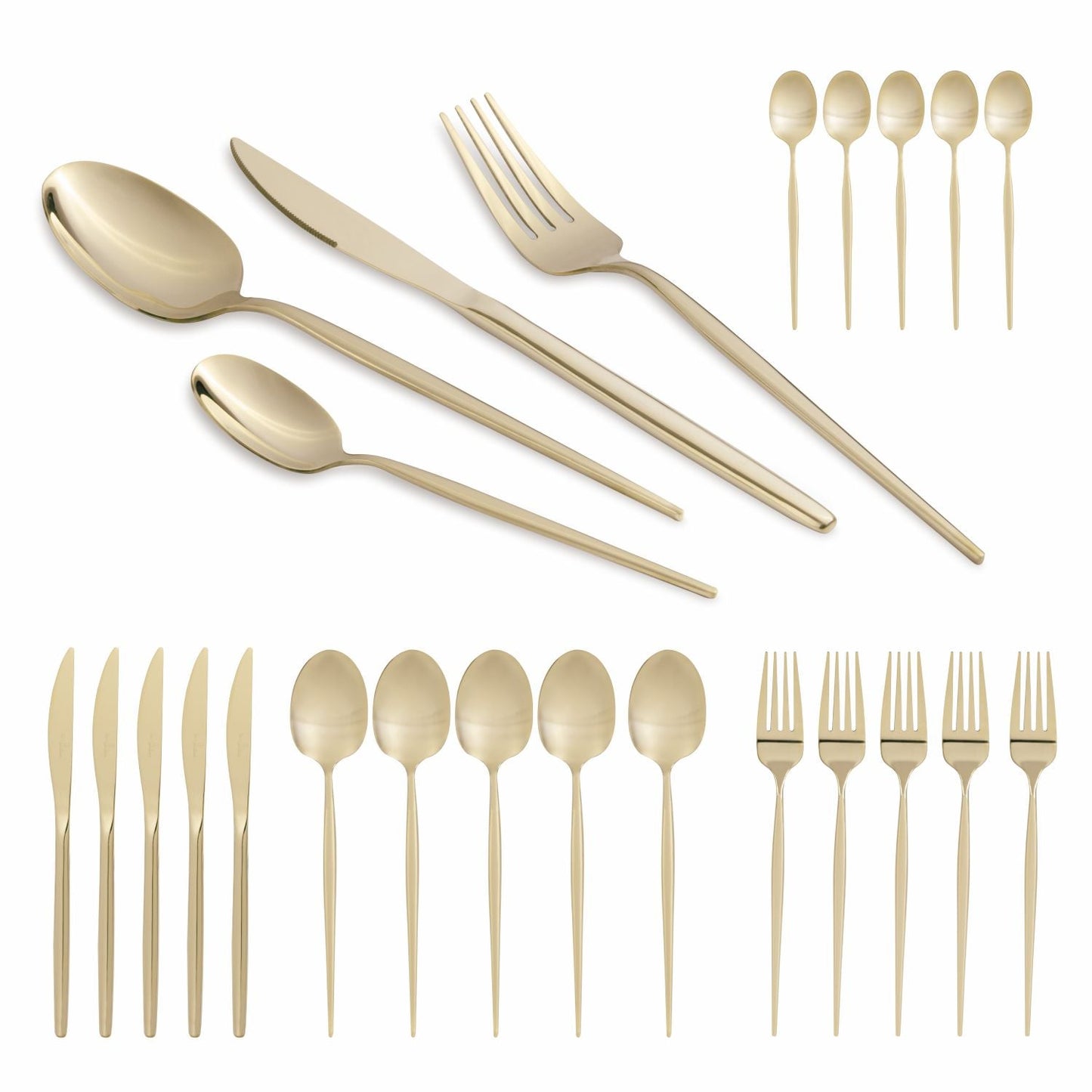 Berlinger Haus 24-Piece Stainless Steel Cutlery Set - Champagne Gold
