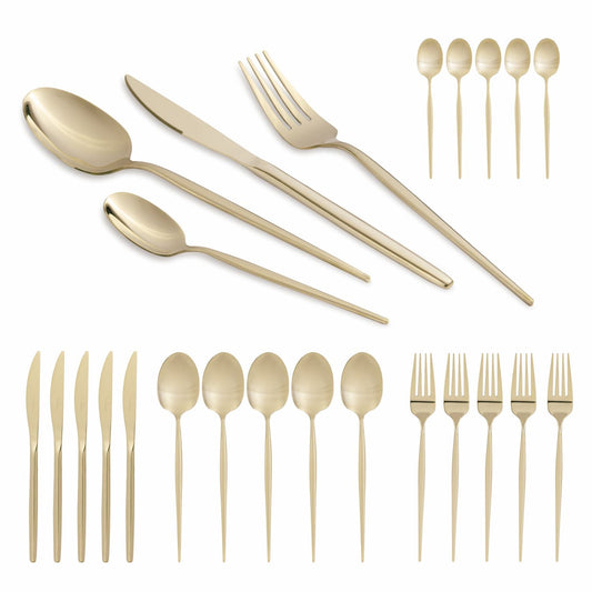 Berlinger Haus 24-Piece Stainless Steel Cutlery Set - Champagne Gold