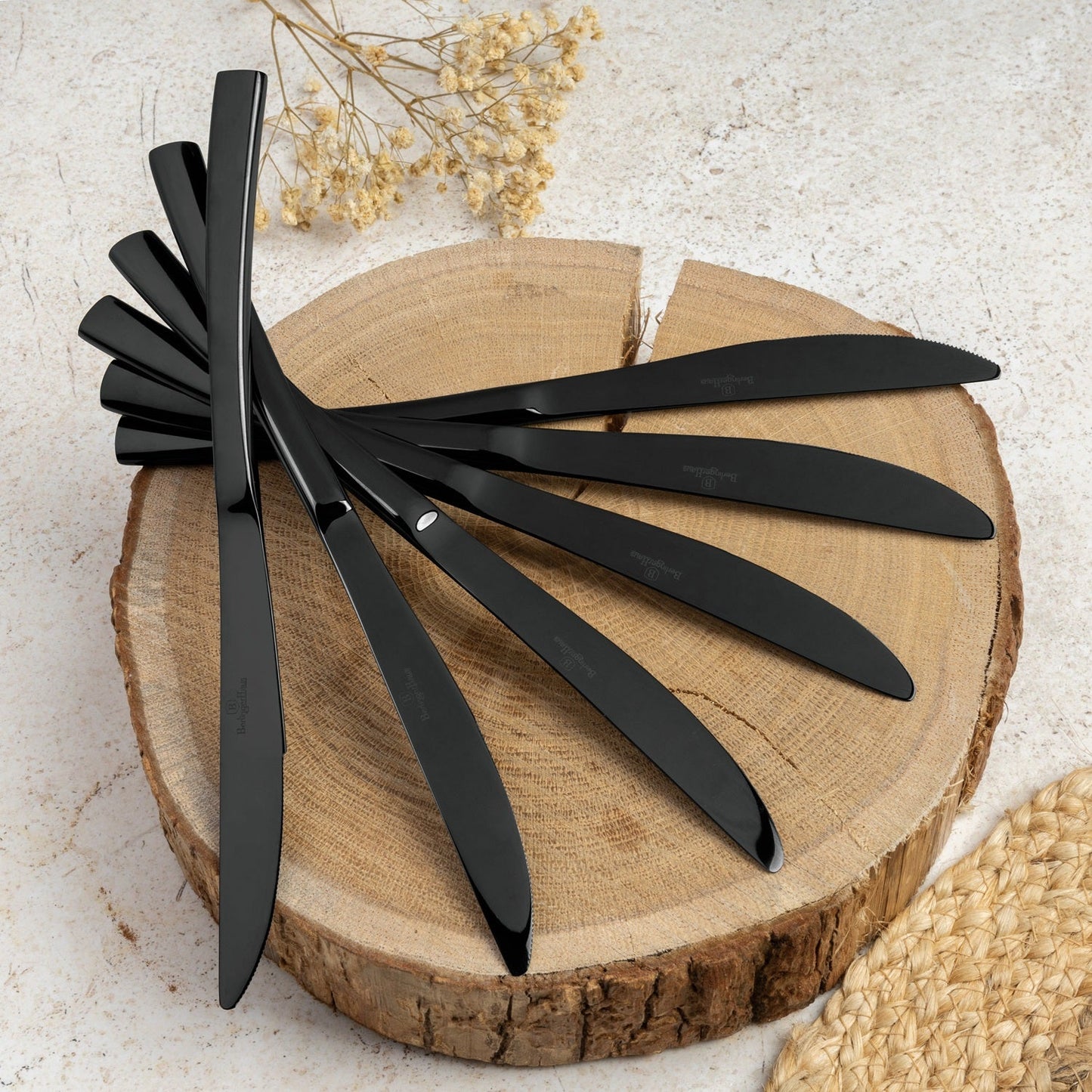 Berlinger Haus 24-Piece Stainless Steel Cutlery Set – Black Mirror