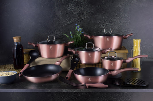Berlinger Haus 15 Piece Marble Coating Cookware Set - i-ROSE