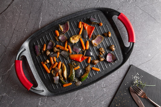 Berlinger Haus 47cm Marble Coating Non-Stick Grill Plate - Burgundy Metallic