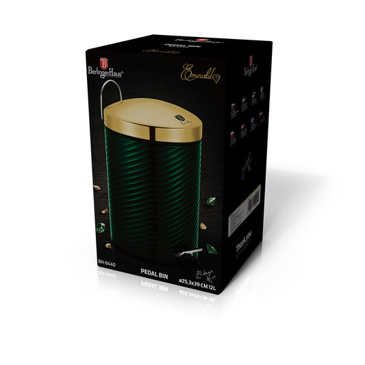 Berlinger Haus 12 Litre Stainless Steel Premium Pedal Bin - Emerald Edition