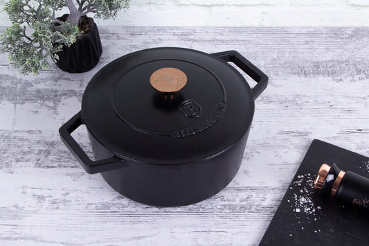 Berlinger Haus 24cm Cast Iron Casserole – Black Rose
