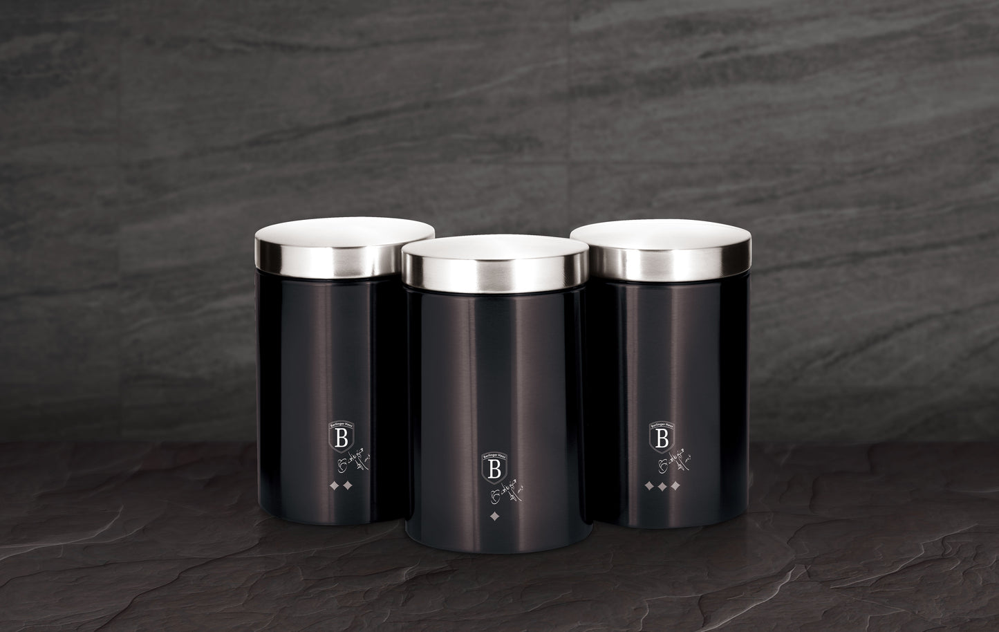 Berlinger Haus 3 Piece Premium Canister Set - Carbon Pro