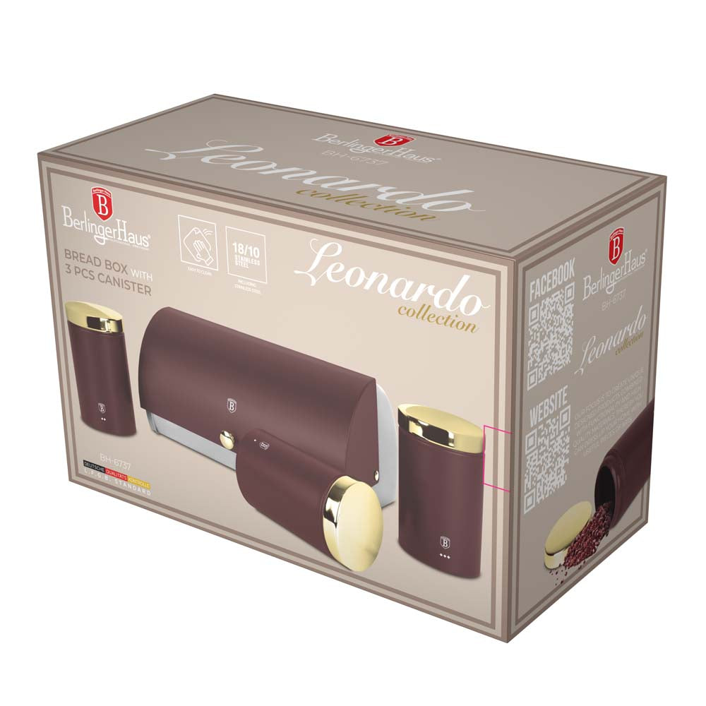 Berlinger Haus Bread Box with 3-Piece Canister Set – Leonardo