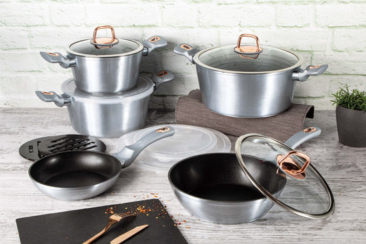 Berlinger Haus 13-Piece Marble Coating Smart Lid Cookware Set - Moonlight