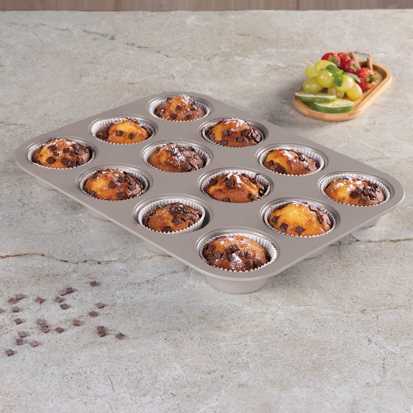Berlinger Haus 12-Cup Titan Pro Non-Stick Coating Muffin Pan – Taupe