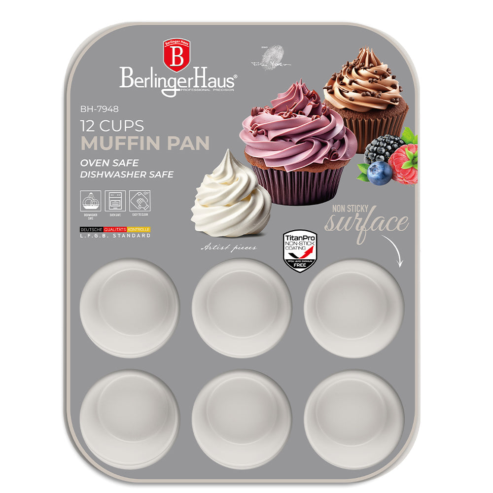 Berlinger Haus 12-Cup Titan Pro Non-Stick Coating Muffin Pan – Sahara