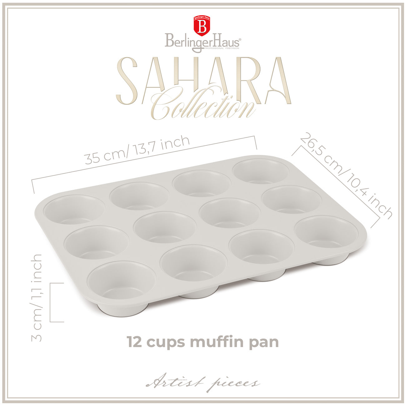 Berlinger Haus 12-Cup Titan Pro Non-Stick Coating Muffin Pan – Sahara