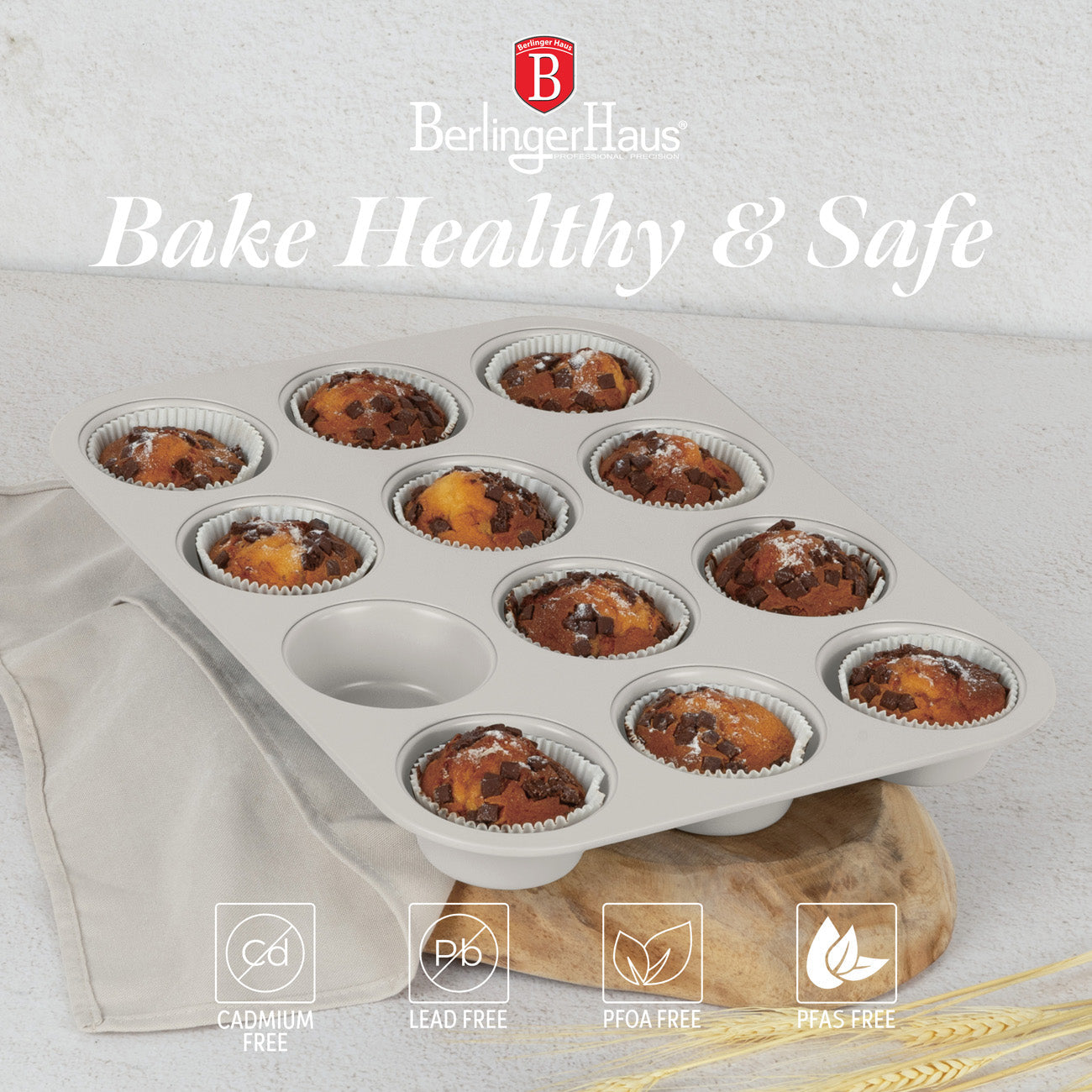 Berlinger Haus 12-Cup Titan Pro Non-Stick Coating Muffin Pan – Sahara