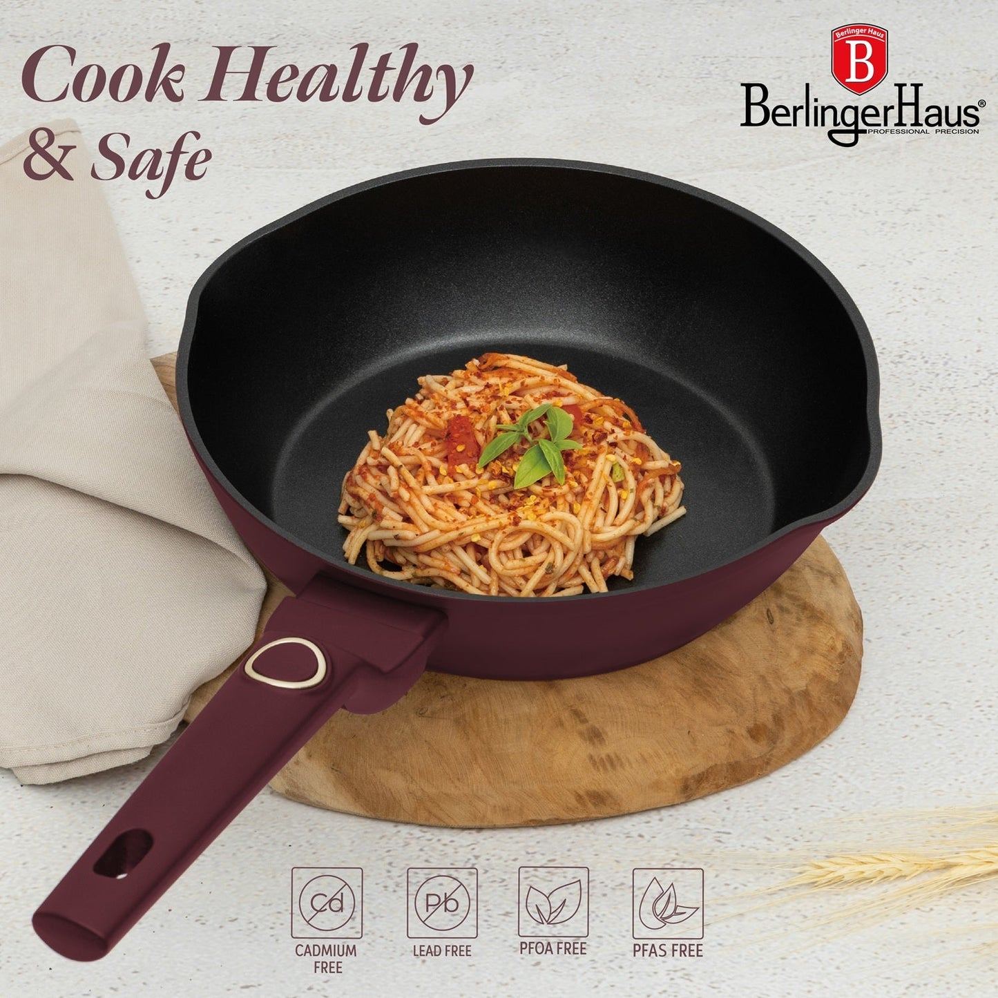 Berlinger Haus 28cm Titan Pro Non-Stick Coating Deep Frypan - Leonardo