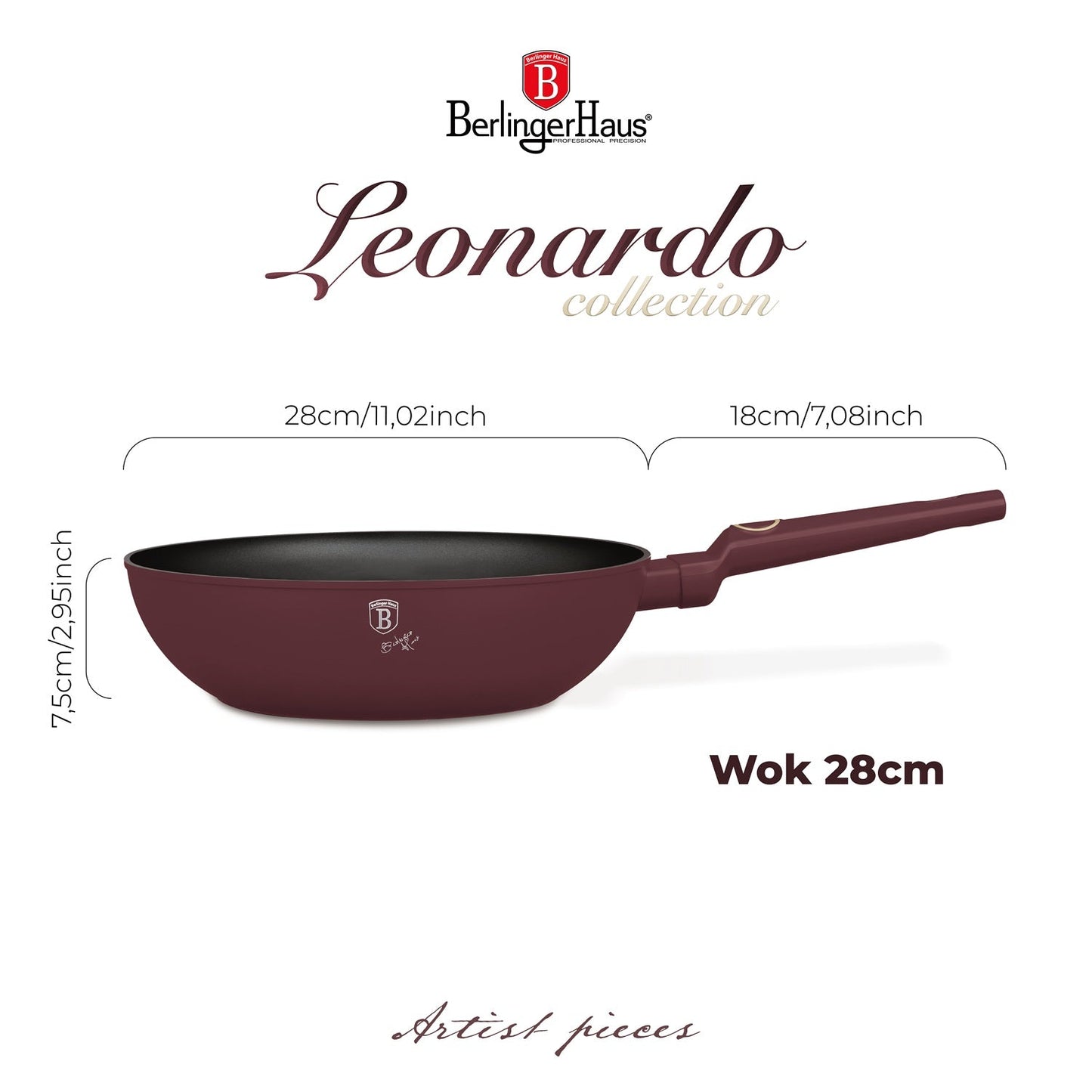 Berlinger Haus 28cm Titan Pro Non-Stick Coating Wok - Leonardo