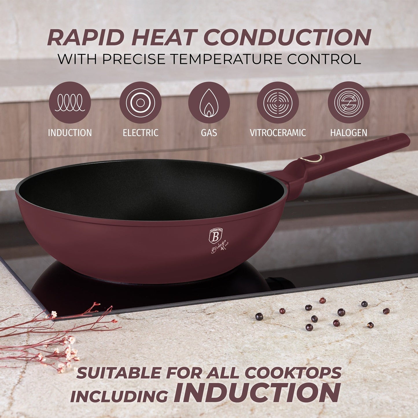 Berlinger Haus 28cm Titan Pro Non-Stick Coating Wok - Leonardo