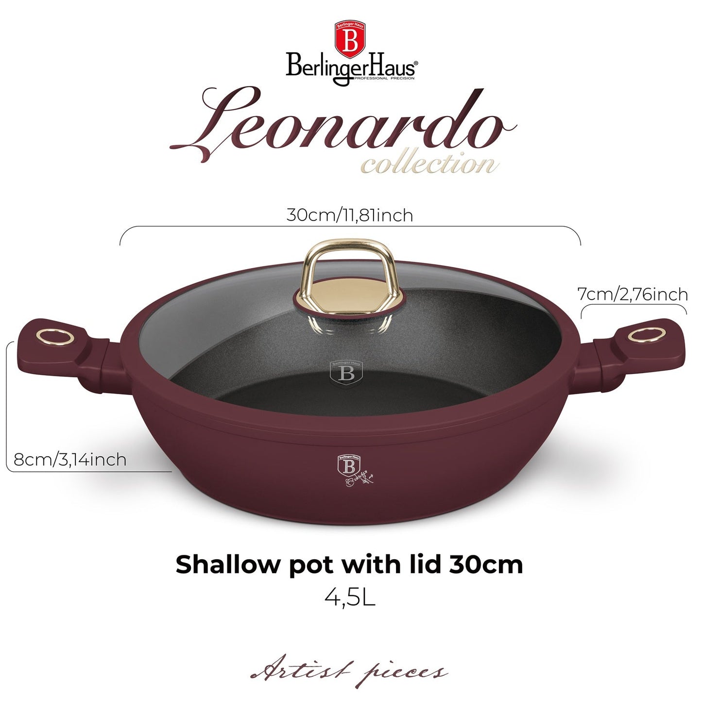 Berlinger Haus 30cm Titan Pro Non-Stick Coating Shallow Pot – Leonardo
