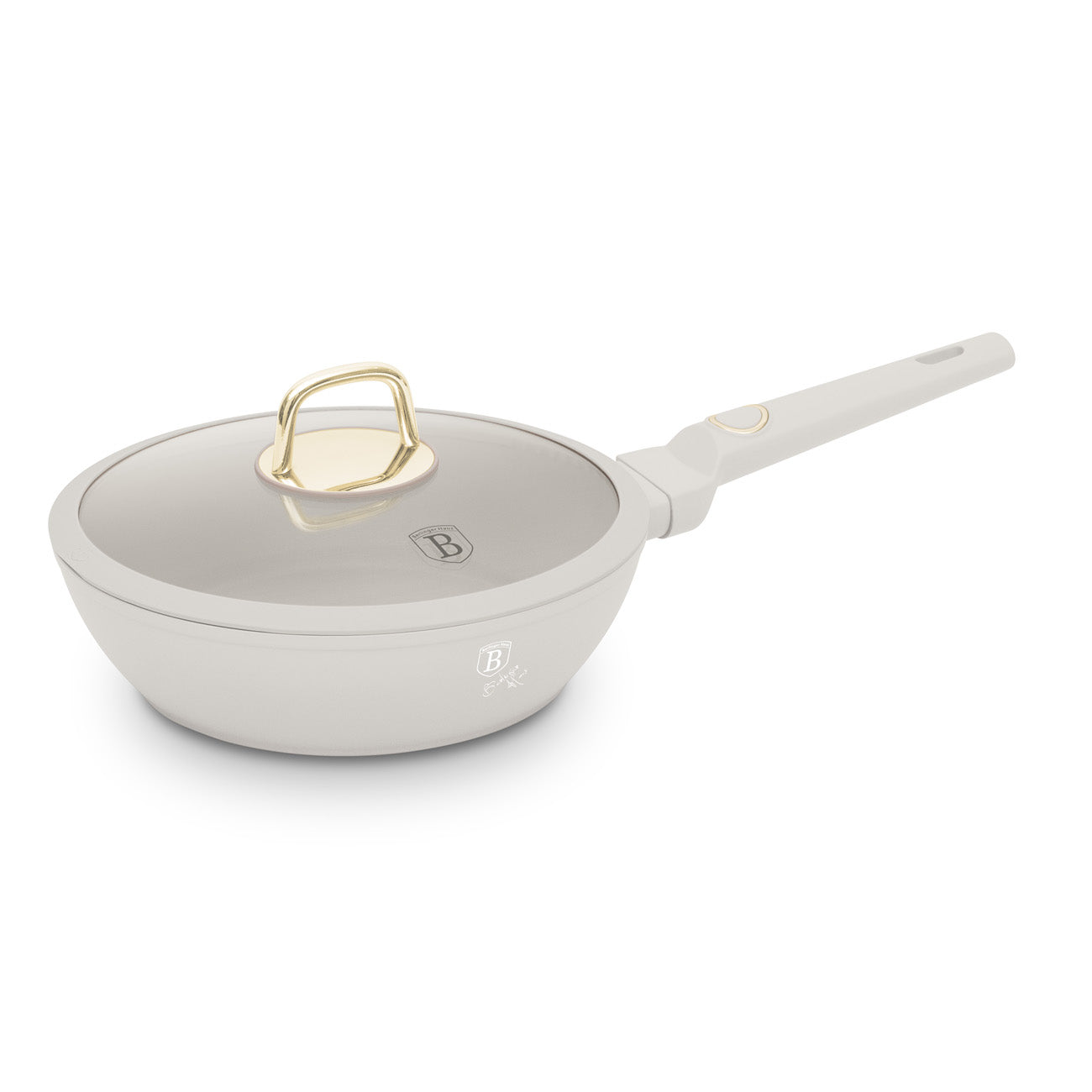 Berlinger Haus 24cm Titan Pro Non-Stick Coating Deep Frypan With Lid - Sahara