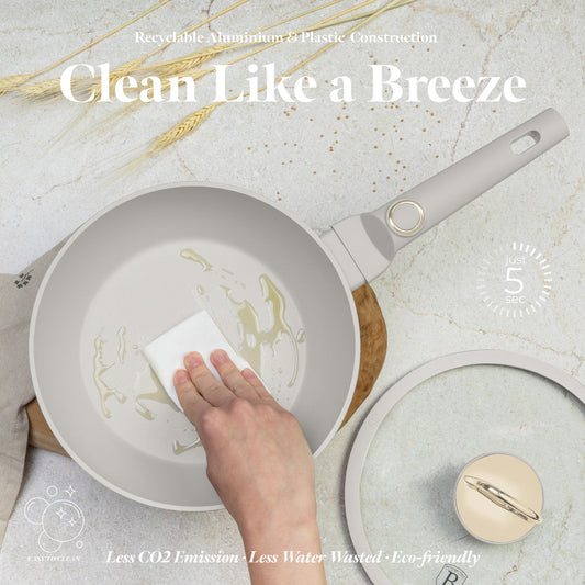 Berlinger Haus 24cm Titan Pro Non-Stick Coating Deep Frypan With Lid - Sahara