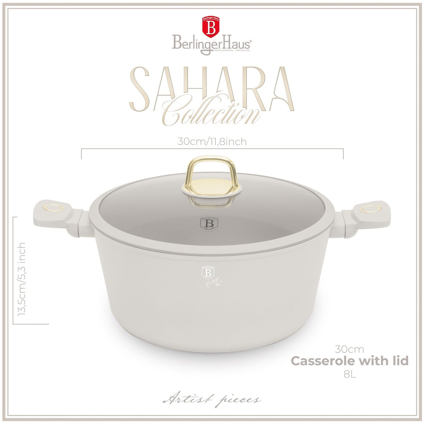 Berlinger Haus 30cm Titan Pro Non-Stick Coating Casserole – Sahara