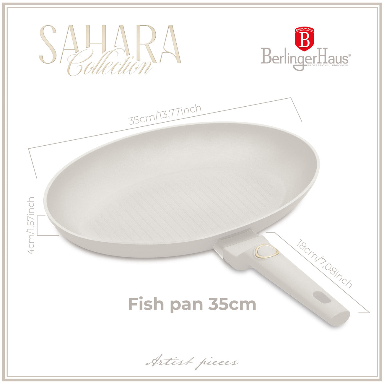 Berlinger Haus 35cm Titan Pro Non-Stick Coating Fish Pan – Sahara