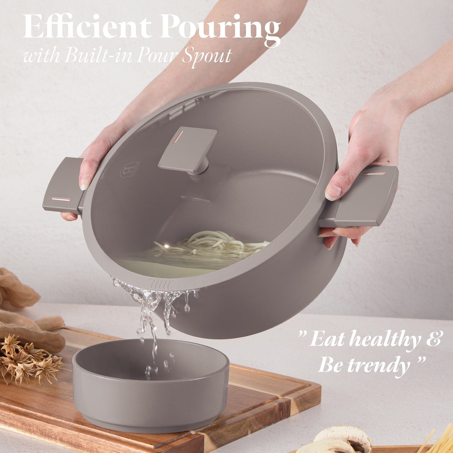 Berlinger Haus 28cm Titan Pro Non-Stick Coating Casserole - Taupe