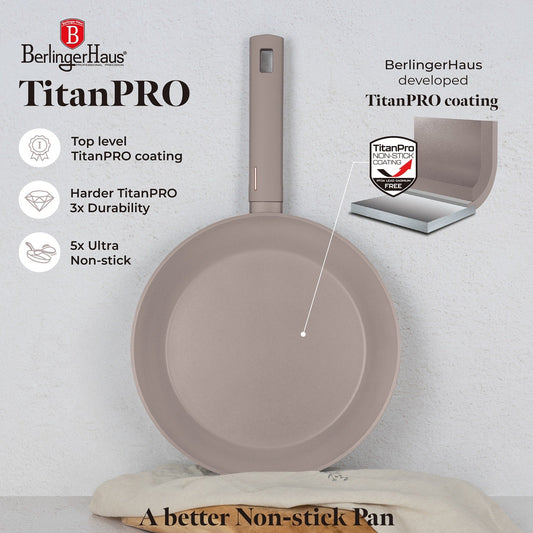 Berlinger Haus 15-Piece Titan Pro Non-Stick Coating Cookware Set - Taupe