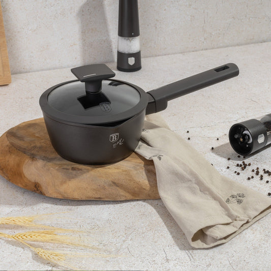 Berlinger Haus 16cm Non Stick Titan Pro Coating Sauce Pan with Lid - Antracite