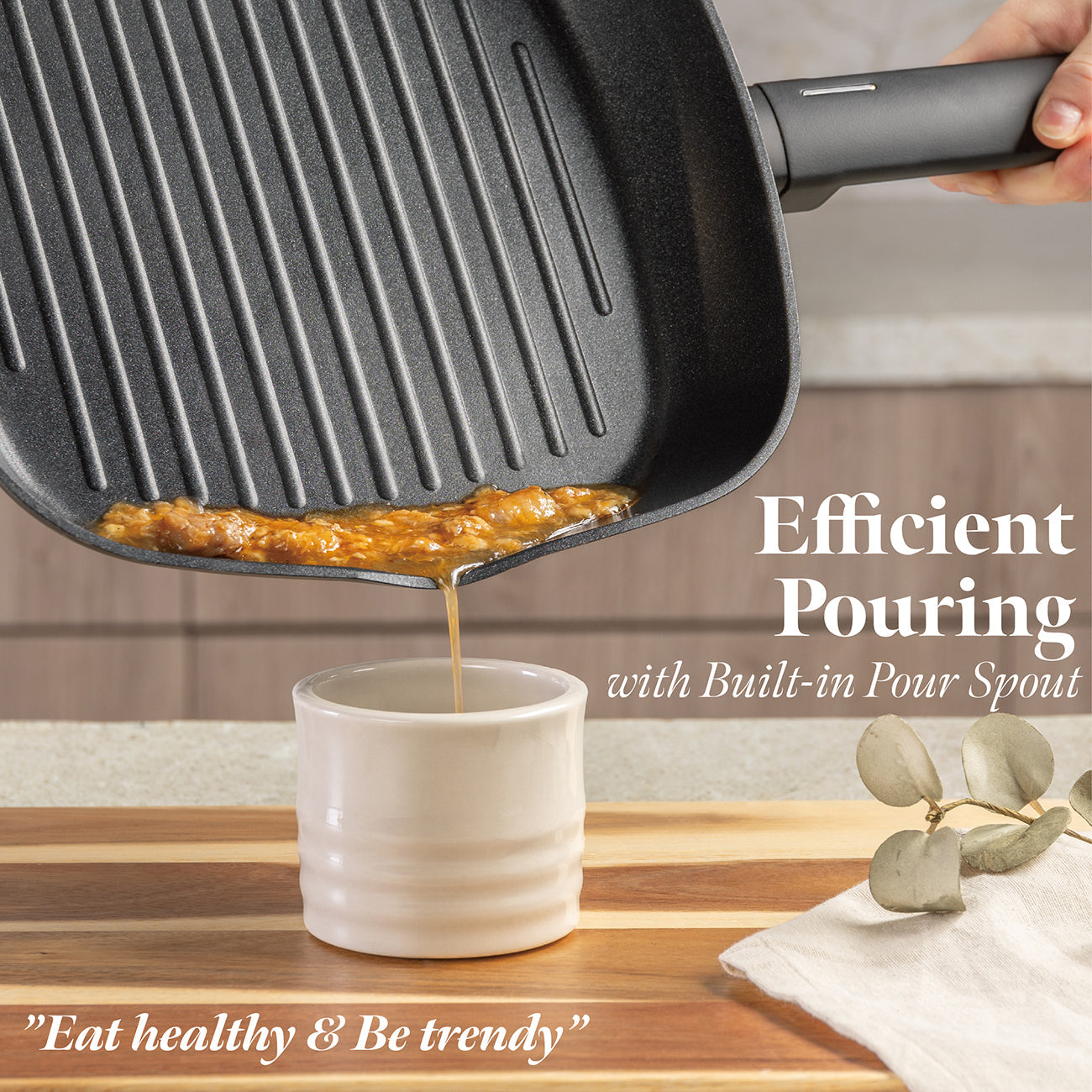 Berlinger Haus 28cm Titan Pro Non-Stick Coating Coating Grill Pan - Anthracite